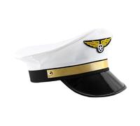 Générique Pilot Captain Hat - Airline Pilot Costume Hat | Cap aviateur de marine adulte réglable, commandant couvre-chef pour hommes, femmes accessoires d'équipage d'Halloween