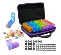 Générique Pilulier,Distributeur De Gestion des Médicaments - Organisateur Mensuel de Pilules 3 Fois par Jour - pour Femmes Hommes Complément Quotidien d'Huile de Poisson Voyage Pharmacie