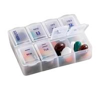 Générique Pilulier Pilulier Hebdomadaire Portatif | Porte-Compimés Compact 8 Cases pour Voyages Séjour en Maison de Retraite Sac à Dos