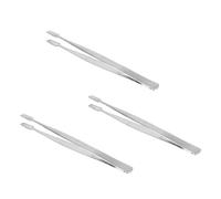 Générique Pince à Épiler pour Ramasser Perles pour Timbres en Acier Inoxydable Argenté, Léger Poignée Concavo-convexe Lot de 3 Pièces Pratique pour Collection et Artisanat