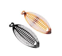 Générique Pince à Queue de Cheval en Plastique Design Cristal Perlé, Lot de 2pcs, Pince Élastique pour Queue de Cheval Haute Tenue, pour Soirée ou Plage
