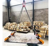 Générique Pince de Levage Robuste pour plaques d'acier - Gréement en Acier allié avec Crochets de préhension à 4 Pattes, Crochet en L, capacité de 2 tonnes, écarteur de chaîne de Levage de 3 m