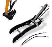 Générique Pince hydraulique pour Mini-pelles, kit d'accessoires pour Petites pelles, Pelle rétrocaveuse hydraulique Robuste, pour ramasser Les grumes, Les Roches et Les débris,Threeholethumbclip