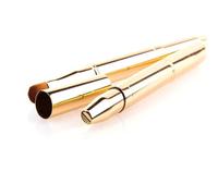 Générique Pinceau à Lèvres Portable en Métal et Fibres Synthétiques Double Embout Rétractable pour Maquillage Précis Couleur Or pour Femmes et Filles