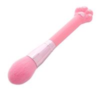Générique Pinceau à Poudre Rose à Long Manche de Patte de Chat, Poils Doux pour Maquillage Visage, Blush et Ongles, Pinceau de Précision Polyvalent pour Application Uniforme