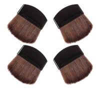 Générique Pinceau Blush et Poudre Petit Lot de 4 Poils Doux Manche Court pour Maquillage Visage Formes Semi-Circulaire et Plat pour Femmes Voyage