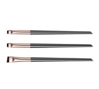 Générique Pinceaux de Maquillage Biseautés pour Eye-liner et Sourcils, Lot de 3 Set, Taille Standard, Noir et Or, Applicateurs Précis pour Maquillage des Yeux, Usage Professionnel