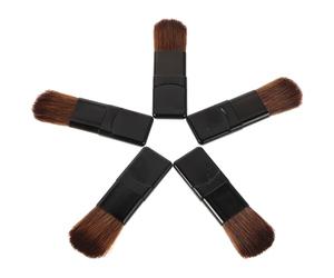 Générique Pinceaux de Maquillage et Application Précise Ensemble de 5 Portables en Fibres Douces, Petit Pinceau Plat à Blush, Mini Pinceau à Poudre, pour Maquillage de Voyage Fond de