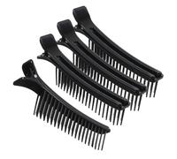 Générique Pinces à Cheveux Lot de 4 pour Coiffure Professionnelle, Clips de Salon pour Séparer les Cheveux Bouclés et Épais, Accessoires Coiffure pour Usage Personnel Noir