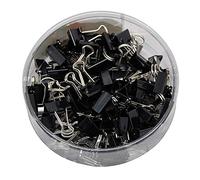 Générique Pinces à Papier de Bureau en métal de 15 mm Pinces pour reliures de Bureau adaptées aux Photos, projets de Loi, Documents 60Pcs, Noir, Pratiques et Populaires