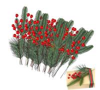 Générique Pine Branches for Decorating | 60 Pieces Green Plants Holiday Props - Christmas Greenery Plants Pine Needles to Crafts | for Outdoor Indoor Porches Front Door Living Room Garden Mantle