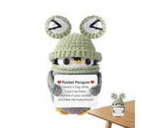 Générique Pingouin de Soutien émotionnel, Pingouin Positif tricoté, Pingouin à énergie Positive avec Carte d’Encouragement | Jouet Petit et Mignon, Portant Une à Chapeau pour des décorations égayan