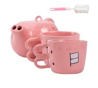 Générique Pink Piglet Ceramic Teapot and Cup Set,Cartoon Funny Ceramics Pig Teapots,Creative Cute Pigs Teapot of The Pig's Nose Kettle Gifts for Friends and Family