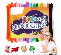 Générique Pipe Cleaners Craft, Chenille Stems, Colorful Art Supplies, Flexible Material, Soft Wire Design, 300 Pack Multicolor, for Kids Festival Projects, Girls, Boys Holiday Crafts,