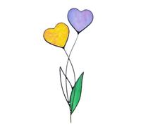 Générique Piquet Métal Coeur Coloré - Panneau Entourage Jardin | Déco Insert Résistant Rouille | Ornement Extérieur Etanche Pot | Cadeau Amour Fleurs