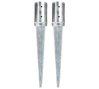 Générique Piquets au Sol 2 pcs Argenté 8x61 cm Acier galvanisé,Quincaillerie,Accessoires de quincaillerie,Piquets de Sol,3.16 KG,145429