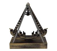 Générique Pirate Ship Model Decor, Electronic Swinging Boat Toy for Desk Ornament, Decorative Moving Model Figure for Display Shelf Bedroom Nautical Theme Gift 20x23x9cm