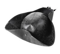 Générique Pirate Tricorn Hat - Headwear Costume colonial en cuir authentique, de cosplay Retro Renaissance | Habitant un, un de robe de théâtre décoratif, une tenue Steampunk du