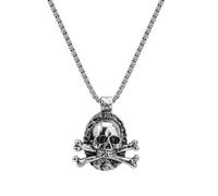 Générique Pirates des Caraïbes Capitaine Jack Sparrow Punk Pendentifs de crâne Colliers