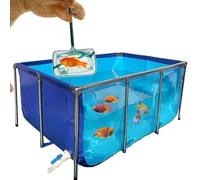 Générique Piscine Aquarium en Toile PVC avec Panneau de Vision Transparent et vanne de vidange, idéale pour l'élevage de carpes koï et de Tortues, Aquarium Facile à Monter (150 x 200 x 61 cm)