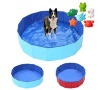 Générique Piscine Chien Pliable et Robuste,Petit Piscine pour Chat Chien,50×10 cm Piscines Chats,Con 6 Jouets,Pataugeoire Chat pour Bain,Pataugeoire pour Animaux,Baignoire pour Animaux (B)