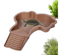 Générique Piscine Tortue De Terre, Abreuvoir Tortue Terrestre Mangeoire, Plat d'eau Bassin Piscine avec Rampe, Bol d'eau pour Reptiles avec Échelle, Bassin De Douche pour Terrasse