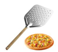 Générique Pizza-Paddel, Pizza-Spatel-Paddel,12-Zoll- aus Aluminiumlegierung mit Holzgriff | Antihaft-perforierter, für Pizzaofen, Gebäck, Teig