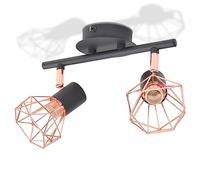 Générique Plafonnier avec 2 projecteurs E14 Noir et cuivre,Maison & Jardin,Luminaires,Appareils d'éclairage,Plafonniers,Noir,0.7kg,244389