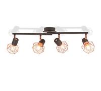 Générique Plafonnier avec 4 projecteurs E14 Noir et cuivre,Maison & Jardin,Luminaires,Appareils d'éclairage,Plafonniers,Noir,1.1kg,244391