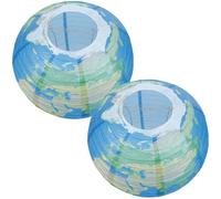 Générique Plafonnier Boule Lanterne de Globe Terrestre en Papier, Décoration Intérieure Élégante et Stable pour Voyage ou Fête, Lot de 2 Pièces