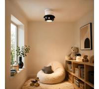 Générique Plafonnier Champignon Enfant, 3 Températures De Couleur Réglables | Lampe En Céramique G9 à Pois Rouges, Noirs Et Bleus, Couloir/salle De Jeux (Noir Mount)