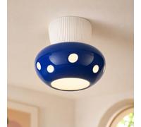 Générique Plafonnier Champignon Enfant, 3 Températures De Couleur Réglables | Lampe En Céramique G9 à Pois Rouges, Noirs Et Bleus, Couloir/salle De Jeux (Blue Recessed Mount)