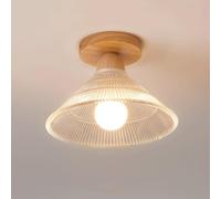 Générique Plafonnier de Style japonais, plafonnier en verre, éclairage de plafond en bois for chambre à coucher, couloir, buanderie, cuisine