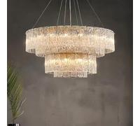 Générique Plafonnier, Lampe Led Suspendue En Verre Ondulé À L'eau, Design Moderne Et Créatif, Luxueux, Décoration De La Maison, Salon, Personnalité, Éclairage Table Thé(B Dia 80cm,Changeable)