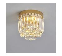 Générique Plafonnier LED encastré en cristal doré style nordique moderne, idéal for une entrée, un salon ou un escalier.