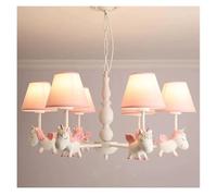 Générique Plafonnier LED suspendu avec décoration licorne en résine for chambre à coucher, garçons et filles(Pink BD76CM 6head)
