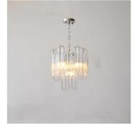 Générique Plafonnier, Lustre Suspendu à LED en Tube de Verre Rose et Blanc, Design français, luminaires Suspendus, luminaires de Salle à Manger de Luxe(40cm White)