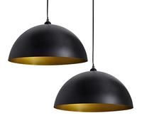 Générique Plafonniers 2 pcs Hauteur réglable Semi-sphérique Noir,Maison & Jardin, Luminaires, Lampes, Noir (Poids 3KG)