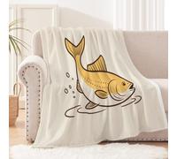 Générique Plaid Bebe 130x150 cm Poisson De Ligne De Dessin Animé Plaid Chiot Couverture Douce légère en Polyester pour canapé lit Bureau Voyage Camping, Chaude pour Toute Saison EM2130-276