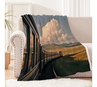 Générique Plaid Bebe 130x150 cm Train des Prairies Plaid Chiot Couverture Douce légère en Polyester pour canapé lit Bureau Voyage Camping, Chaude pour Toute Saison EM2130-1821