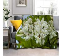 Générique Plaid Canape Acacias, Fleurs Blanches Couverture Polaire en Flanelle Douce Chaude Couvre Lit 1 Personnes 140x200cm Jeté de Canapé Moelleuse Dessus de lit Canapé lit AL1971