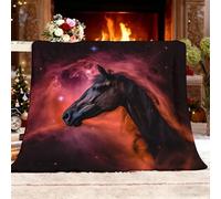 Générique Plaid Canape Grande Taille, Abstrait Ciel éToilé Voie LactéE Cheval Couverture Polaire Douce et Chaude Brun Couverture de Canapé pour Adolescents et Adultes 180x200 cm 2 Personnes