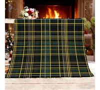 Générique Plaid Canape Grande Taille, Carreaux Classiques Couverture Polaire Douce et Chaude Jaune Couverture de Canapé pour Adolescents et Adultes 130x150 cm 1 Personnes