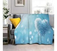 Générique Plaid Canape Grande Taille Fleur Blanche, Couverture Polaire Bleu Canard, Couverture en Flanelle Douce et Moelleuse Convient aux Lits et Canapés （180x200cm） AL2411