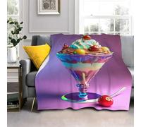 Générique Plaid Canape Grande Taille Glace, Couverture Polaire Impression 3D, Couverture en Flanelle Douce et Moelleuse Convient aux Lits et Canapés （180x200cm） AL1919