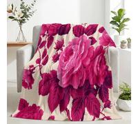 Générique Plaid Canapé Polaire Doux et Confortable Rose Anglaise Vintage | Couverture Douce et Chaude 70x100cm Fleurs Florales Roses, Jeté de Canapé et Couvre-Lit, Plaid Salon Effet Cocooning