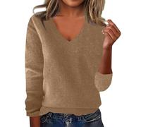 Générique Plaid Capuche Femme Chic Chaud Couleur Unie Col V/Rond Manche Longue Pull Cachemire Femme Hiver Pull en Tricot Léger Chic et Elegant