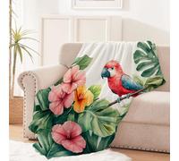 Générique Plaid Chien 150x200 cm Fleurs De La Forêt Tropicale Plaid Epais Couverture Chaude légère en Polyester pour lit canapé Camping Voyage Bureau, Douce et Respirante MF29-502