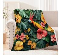 Générique Plaid Chien 150x200 cm Fleurs De La Forêt Tropicale Plaid Epais Couverture Chaude légère en Polyester pour lit canapé Camping Voyage Bureau, Douce et Respirante MF29-520