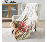 Générique Plaid Chien 150x200 cm Herbe De La Forêt Tropicale Humide Plaid Epais Couverture Chaude légère en Polyester pour lit canapé Camping Voyage Bureau, Douce et Respirante MF29-558